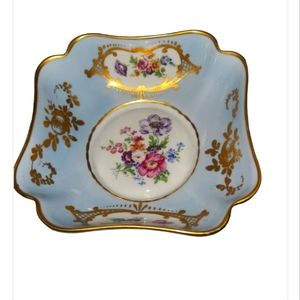 Rare Limoges France 1890 Bowl Plate Antique Vintage Dining Salad Bowl Multicolor